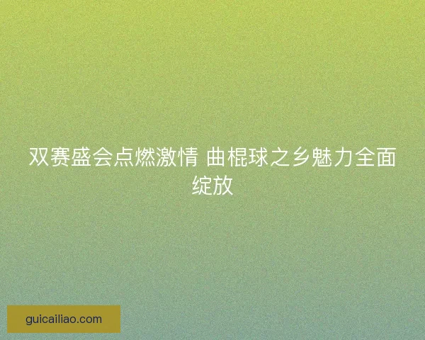 双赛盛会点燃激情 曲棍球之乡魅力全面绽放